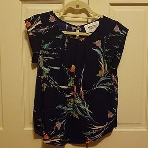 Alice Blue by Stitch Fix Navy Floral Blouse